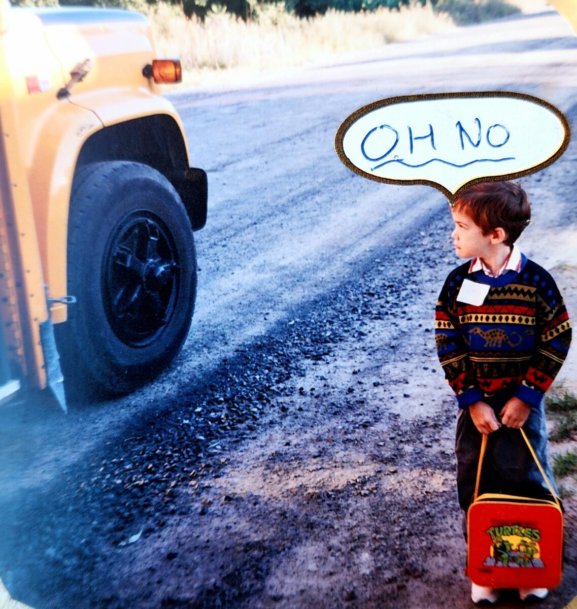 Justin Nolan Waiting For Kindergarten Bus